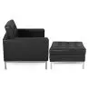 Buy Kanel Armchair with Matching Ottoman - Faux Leather Black 16514 in the United Kingdom