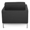 Buy Kanel Armchair with Matching Ottoman - Faux Leather Black 16514 in the United Kingdom