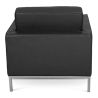 Buy Kanel Armchair with Matching Ottoman - Faux Leather Black 16514 home delivery