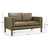 Buy Design Sofa 2332 (2 seats) - Faux Leather Taupe 13921 - prices