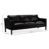 Buy Design Sofa 2213 (3 seats) - Faux Leather Black 13927 - prices