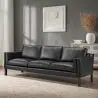 Buy Design Sofa 2213 (3 seats) - Faux Leather Black 13927 - prices