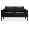 Buy Scandinavian design Design Sofa 2212 (2 seats) - Faux Leather Black 13915 - in the UK