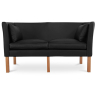 Buy Design Sofa 2214 (2 seats) - Faux Leather Black 13918 - in the UK
