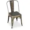 Buy Dining chair Bistrot Metalix Industrial Square Metal - New Edition Metallic bronze 32871 home delivery