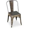 Buy Dining chair Bistrot Metalix Industrial Square Metal - New Edition Metallic bronze 32871 in the United Kingdom