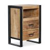Buy Onawa vintage industrial style wood and metal Bedside table Natural wood 58475 - prices