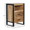 Buy Onawa vintage industrial style wood and metal Bedside table Natural wood 58475 - in the UK