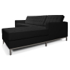 Buy Design Corner Sofa Kanel  - Right Angle - Premium Leather Black 15185 in the United Kingdom