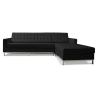 Buy Design Corner Sofa Kanel  - Right Angle - Premium Leather Black 15185 - in the UK