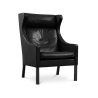 Buy 2204 Armchair with Matching Ottoman - Faux Leather Black 15449 with a guarantee