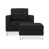 Buy Kanel Armchair with Matching Ottoman - Cashmere Black 16513 - in the UK