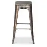 Buy Industrial Design Bar Stool - Wood & Steel - 76cm - Metalix Red 54406 - in the UK