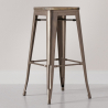 Buy Industrial Design Bar Stool - Wood & Steel - 76cm - Metalix Red 54406 at MyFaktory