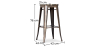 Buy Industrial Design Bar Stool - Wood & Steel - 76cm - Metalix Red 54406 - in the UK