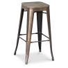 Buy Industrial Design Bar Stool - Wood & Steel - 76cm - Metalix Red 54406 with a guarantee