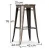 Buy Industrial Design Bar Stool - Wood & Steel - 76cm - Metalix Red 54406 - prices
