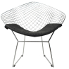 Buy Dining Chair Bertold Diam in Chrome Steel  Black 16443 - in the UK