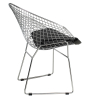 Buy Dining Chair Bertold Diam in Chrome Steel  Black 16443 in the United Kingdom