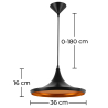 Buy Wide Shade Pendant Lamp - Aluminium Black 22727 - in the UK