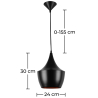 Buy Fat Shade Pendant Lamp - Aluminium Black 22726 - in the UK