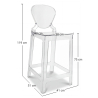 Buy Bar stool with backrest Victoire - 75cm - Design Transparent Transparent 58924 in the United Kingdom