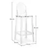Buy Bar stool with backrest Victoire - 75cm - Design Transparent Transparent 58924 in the United Kingdom