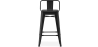 Buy Bistrot Metalix bar stool with small backrest - 60cm Black 58409 in the United Kingdom