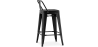 Buy Bistrot Metalix bar stool with small backrest - 60cm Black 58409 with a guarantee