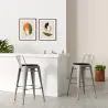 Buy Bar Stool with Backrest Industrial Design - 60cm - Metalix White 58409 - in the UK