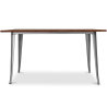 Buy Bistrot Metalix Industrial Dining Table - 140 cm - Dark Wood Steel 58996 - in the UK