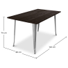 Buy Bistrot Metalix Industrial Dining Table - 140 cm - Dark Wood Steel 58996 with a guarantee