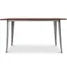 Buy Bistrot Metalix Industrial Dining Table - 140 cm - Dark Wood Steel 58996 - in the UK