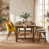 Buy Dining Chair - Upholstered in Fabric - Scandinavian Style - Bennett Yellow 58982 - prices