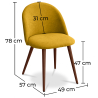 Buy Dining Chair - Upholstered in Fabric - Scandinavian Style - Bennett Yellow 58982 at MyFaktory