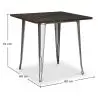 Buy Bistrot Metalix Industrial Dining Table - 80 cm - Dark Wood Steel 58995 - in the UK