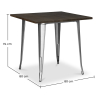 Buy Bistrot Metalix Industrial Dining Table - 80 cm - Dark Wood Steel 58995 - in the UK