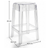Buy Bar Stool  Victoire- 65cm - Design Transparent Transparent 29573 - in the UK