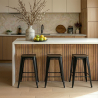 Buy Bar Stool - Industrial Design - Wood & Steel - 60cm -Metalix Green 58354 - prices