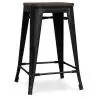 Buy Bar Stool - Industrial Design - Wood & Steel - 60cm -Metalix Green 58354 in the United Kingdom