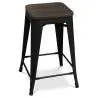 Buy Bar Stool - Industrial Design - Wood & Steel - 60cm -Metalix Green 58354 home delivery