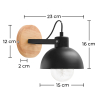 Buy Metal and wood wall lamp - Inga Black 59031 with a guarantee