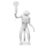 Buy Table Lamp - Monkey Living Room Lamp - Reni Black 58443 - in the UK