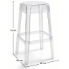 Buy  Bar Stool Victoire - 75cm - Design Transparent Transparent 29571 with a guarantee