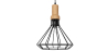 Buy Black metal and wood ceiling lamp - Fenris Black 59162 home delivery