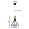 Buy Black metal and wood ceiling lamp - Fenris Black 59162 home delivery