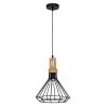 Buy Black metal and wood ceiling lamp - Fenris Black 59162 - in the UK