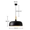 Buy Ceiling lamp in black metal and wood - Cirkas Black 59163 in the United Kingdom