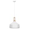 Buy White metal and wood ceiling lamp - Vidar White 59164 - in the UK