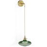 Buy Gold metal and glass wall lamp - Sven Green 59165 - in the UK